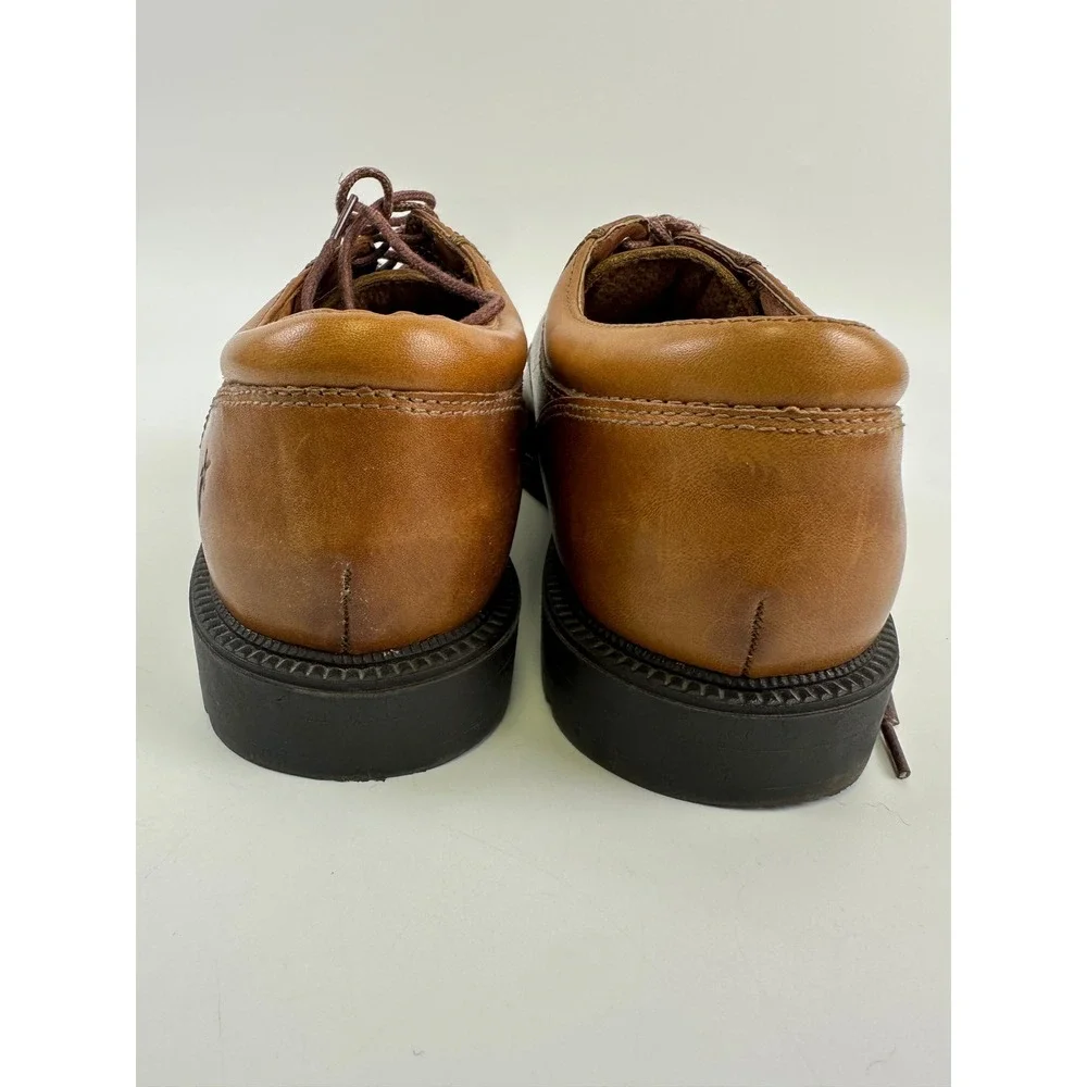 Frye Matthew Oxford Tan Leather Plain Toe Dress Shoes Lace Up Casual Mens 11 M